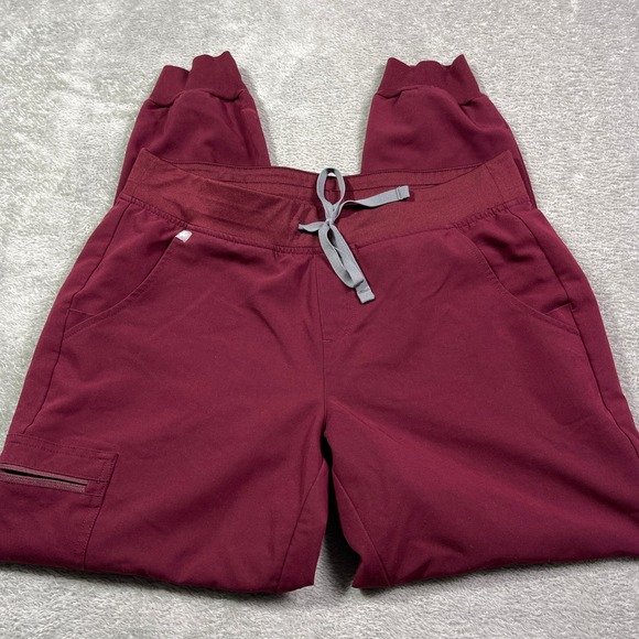 FIGS Zamora Jogger Technical Collection Scrub Pants Maroon Women's Medium - Picture 1 of 13